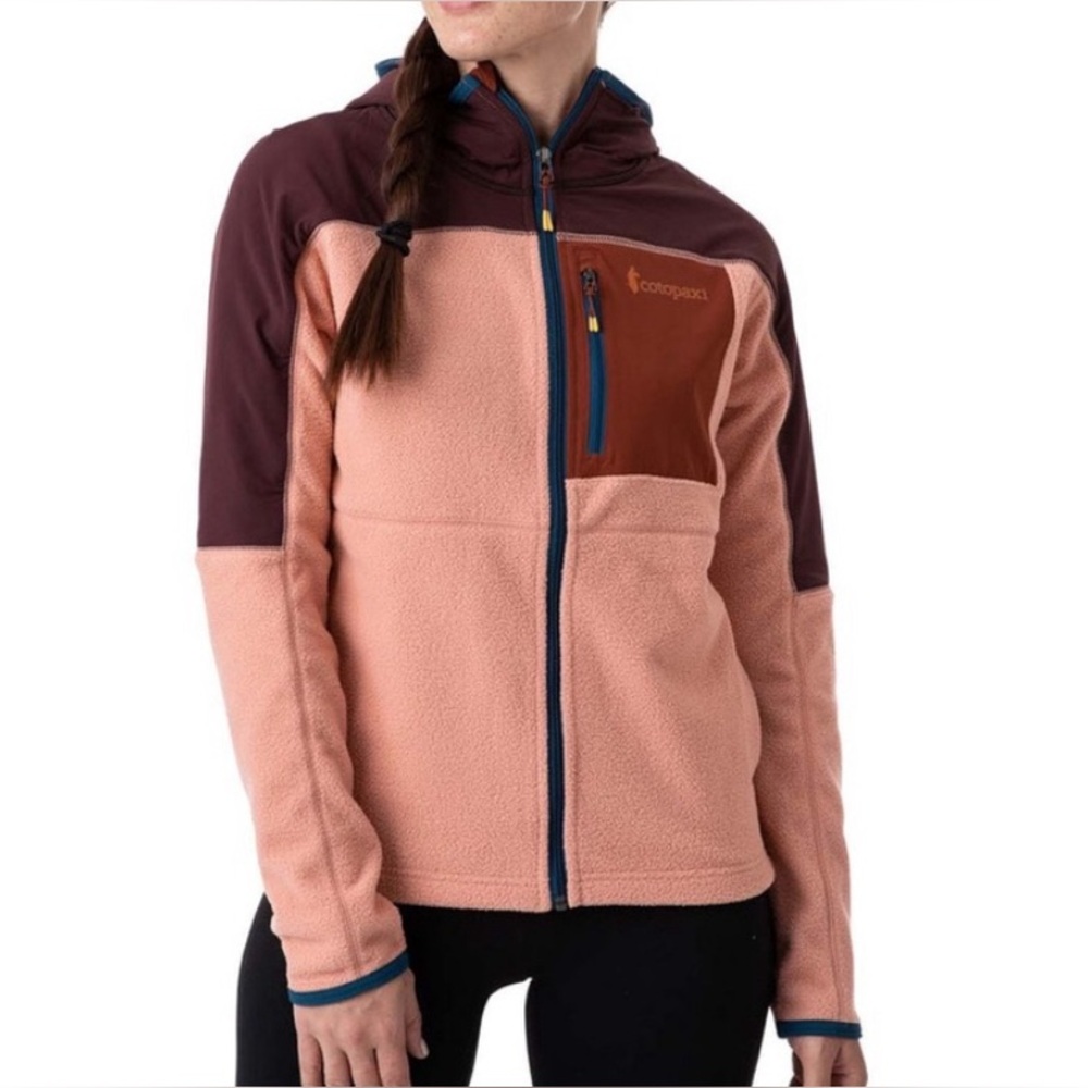 cotopaxi Peach and Maroon Teddy Fleece Jacket with Chest Pocket